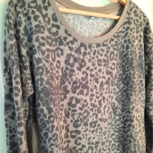 Kismet Leopard Print Sweater, Size M, Gray